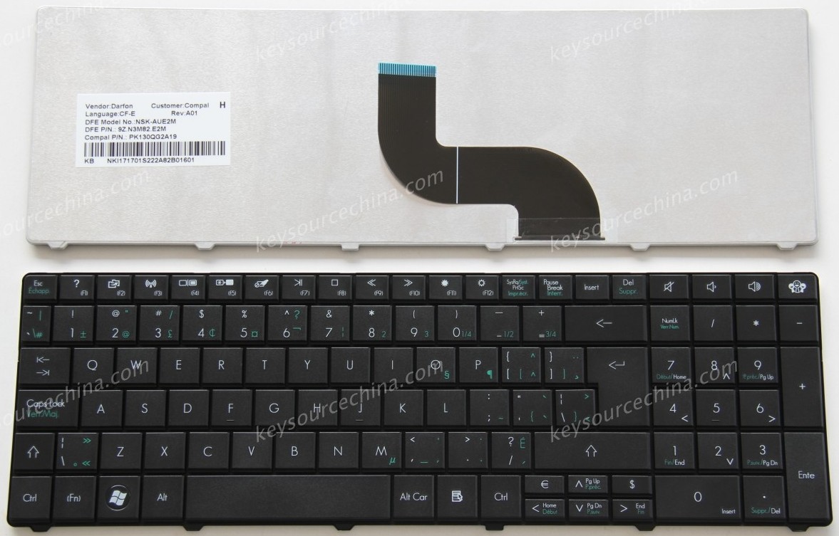 PK130QG2A19,Gateway NE56R Clavier portable,Gateway NE522 Clavier portable,Gateway NE51B Clavier portable,Gateway NE71B Clavier portable