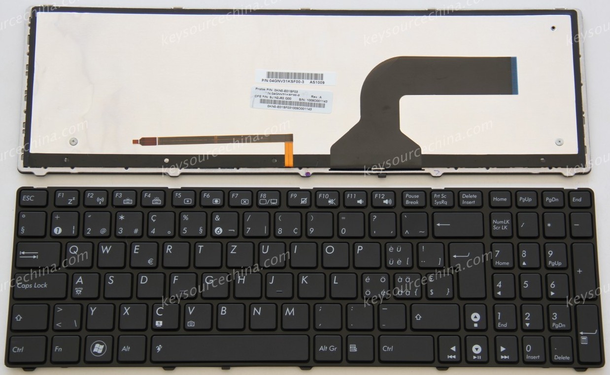 0KN0-E01SF03 ASUS UX50V U50VG VX7 G51 G53 G60 G72 G73 Swiss(SW) Tastatur Clavier Keyboard