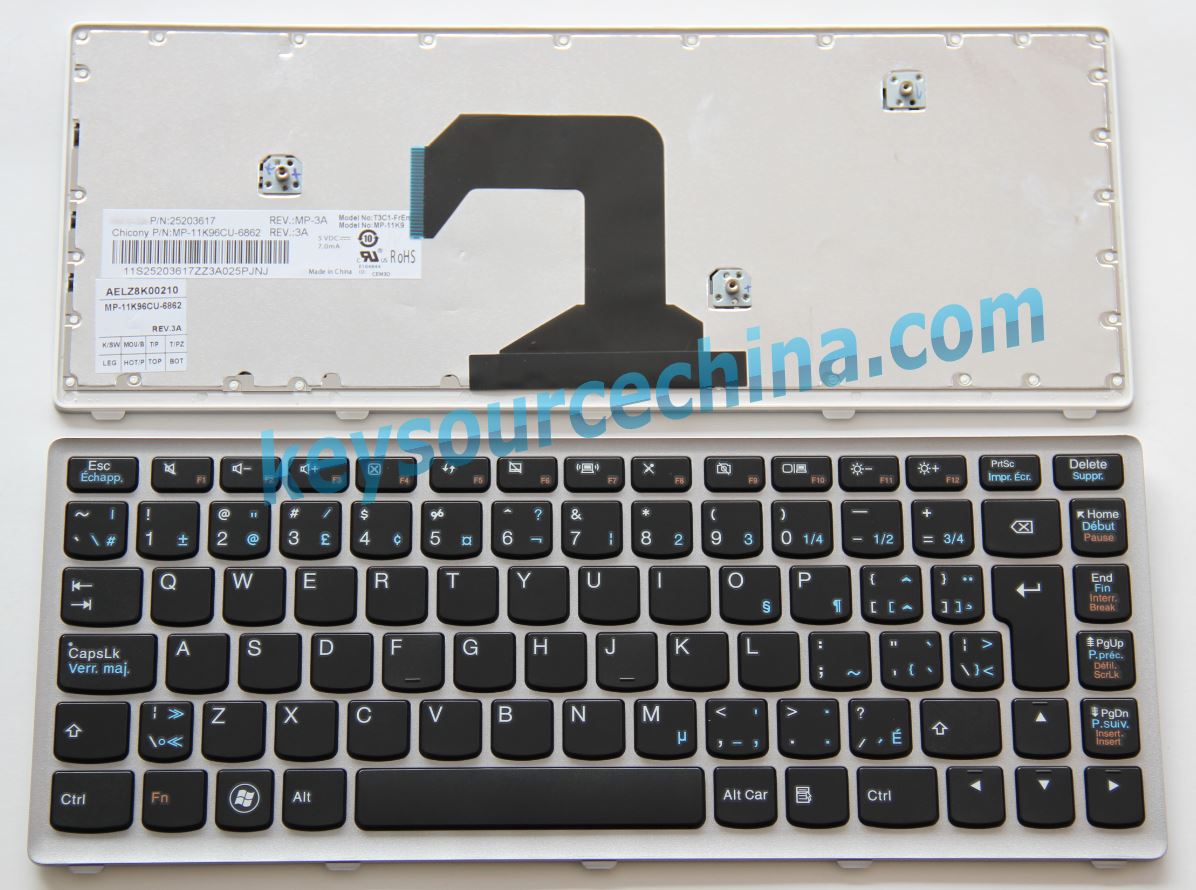 25203617, Lenovo Ideapad U410 Keyboard Clavier Canadian(CA)