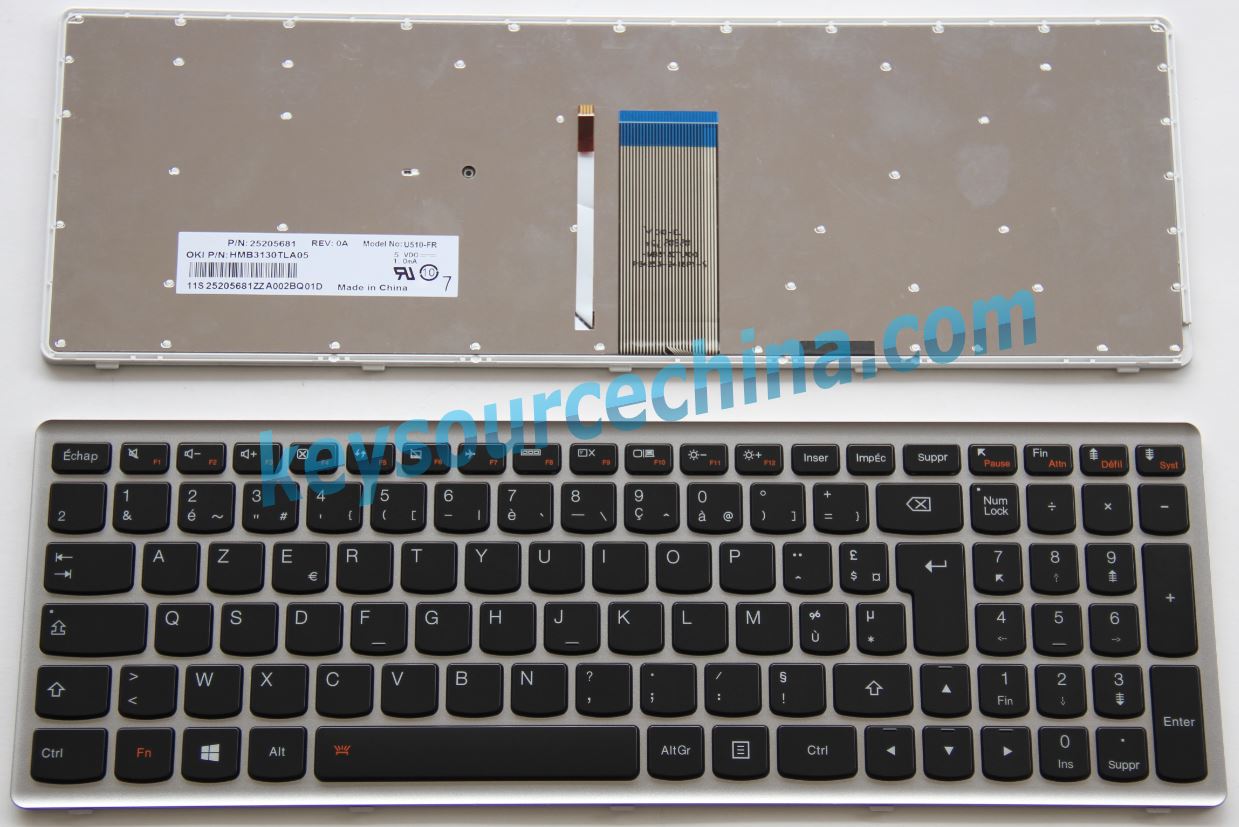 Lenovo IdeaPad U510 Z710 Backlit Clavier pour ordinateur portable Français/French(FR)