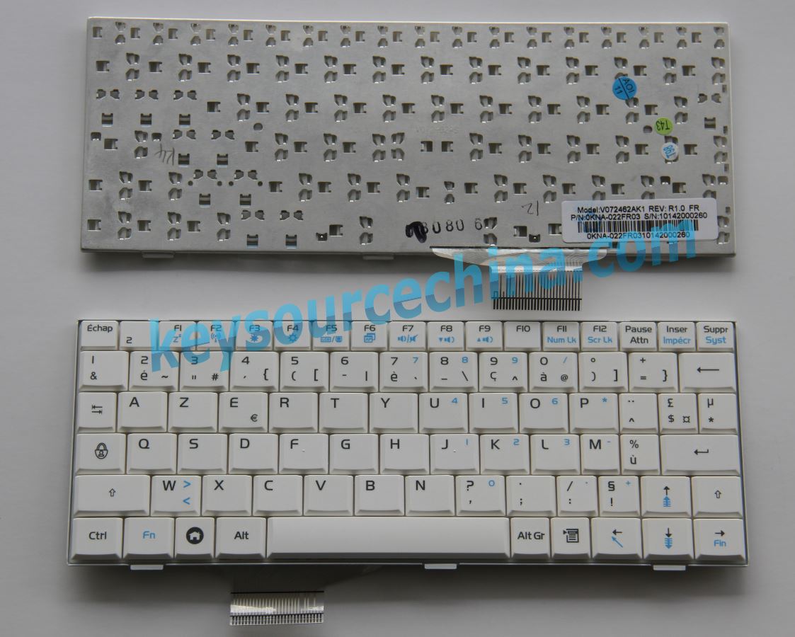 0KNA-022FR03, ASUS EEE PC 700 701 900 901 White Clavier Français/French(FR)