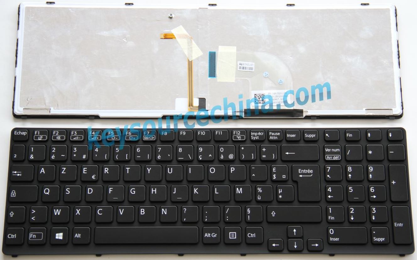 Clavier laptop français AZERTY PC PORTABLE SONY SVE15 noir avec contour -  en vente au Cameroun