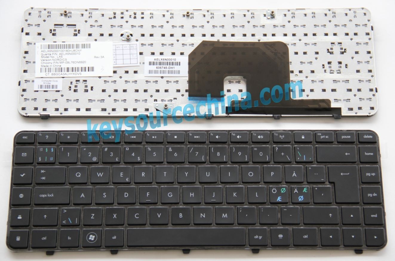 MP-09L76DN6920 Original HP Pavilion DV6-3000 Series DV6-3100 DV6-3200 DV6-3300 Nordic keyboard