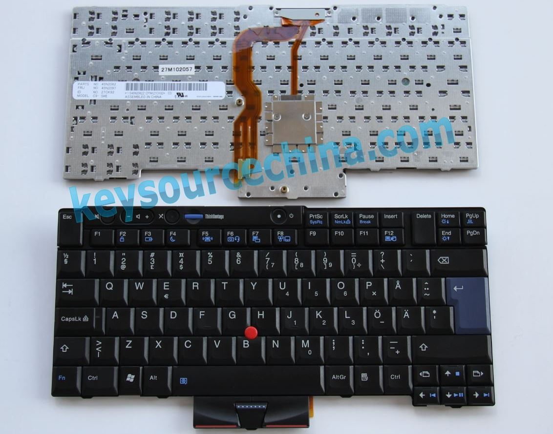 FRU 45N2097 45N2062 Thinkpad t400s t410 t510 x220 w510 t420 Swedish-Finnish keyboard