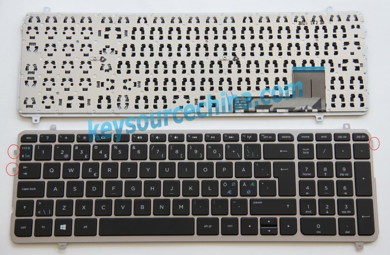 Original HP Envy TouchSmart M6-K M6-K015DX Nordic keyboard