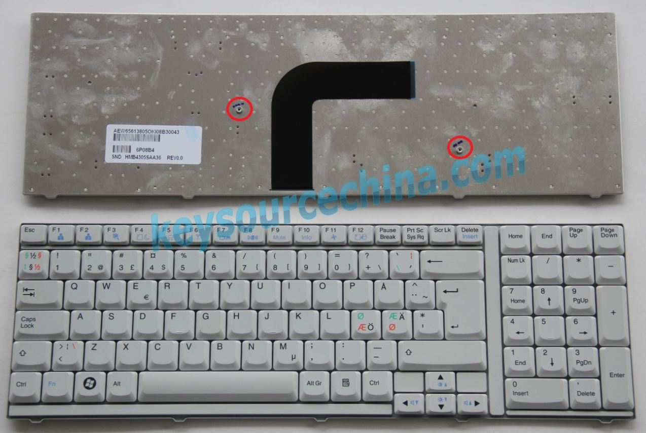 HMB4305SAA36 Original LG R710 Nordic keyboard