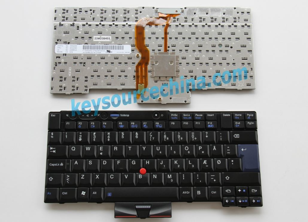 MP-08G36DK-387 Originalt Lenovo ThinkPad T400S T410 T410i T410s T420i T510 T510i X220 Dansk bærbar tastatur