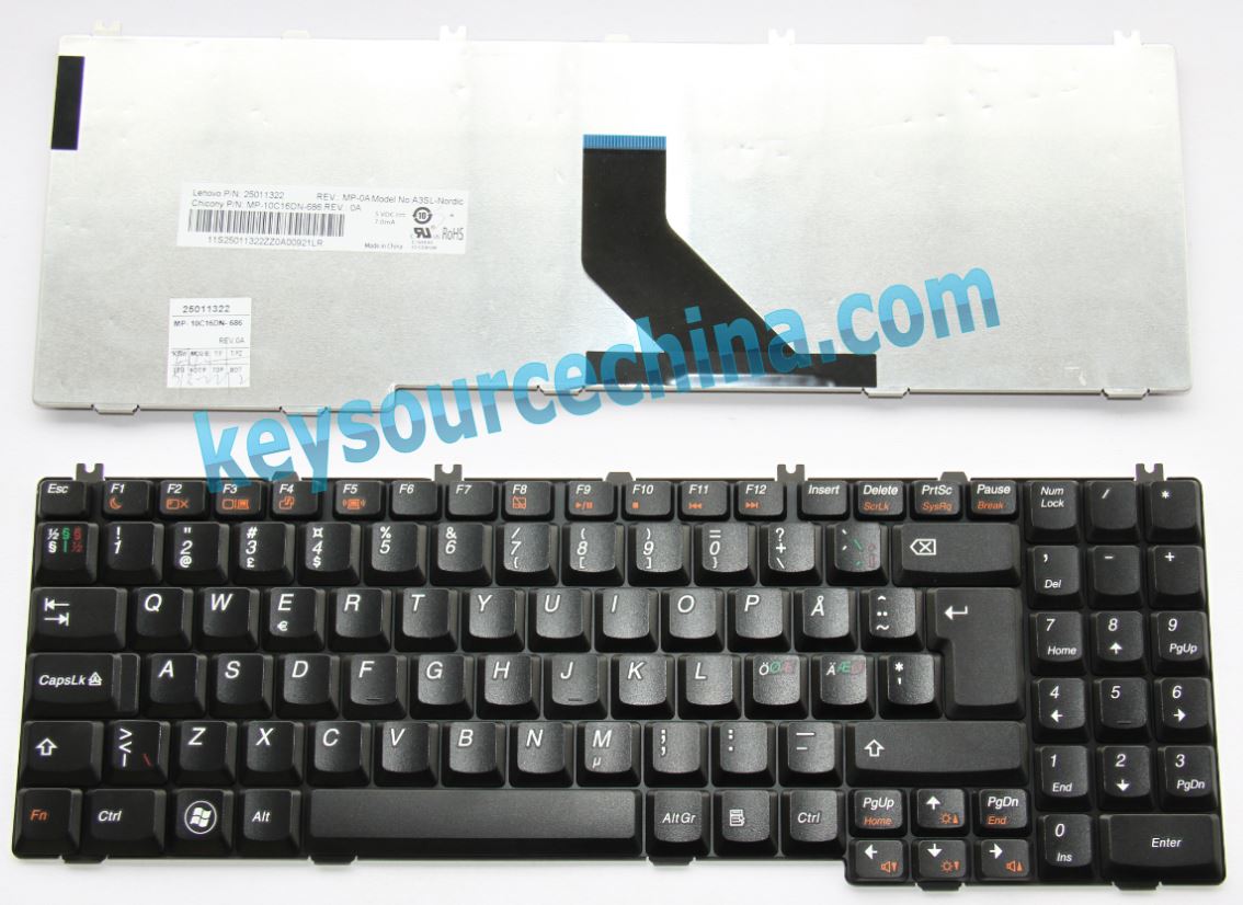 Lenovo b550, v560 Nordic keyboard Dansk tastatur Norsk tastatur Suomi näppäimistö Svensk tangentbord