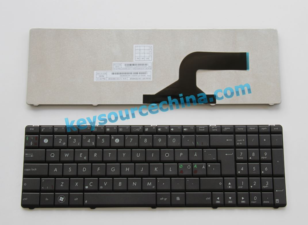 04GN0K1KND00-2 ASUS P53 X55 X75 A54 Nordic keyboard gray