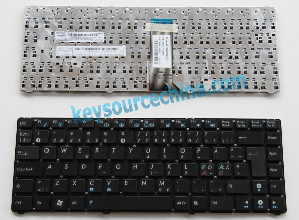 04GOA2H2KND002 MP-10B96DN-920 Asus 1215 Nordic laptop keyboard