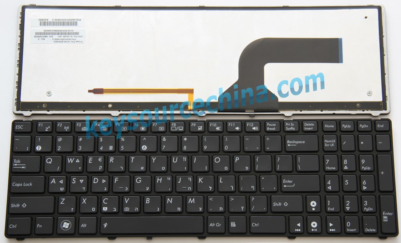 ASUS G51 G53 G60 G72 G73 VX7 U50VG מקלדת למחשב נייד Hebrew(HB) Keyboard