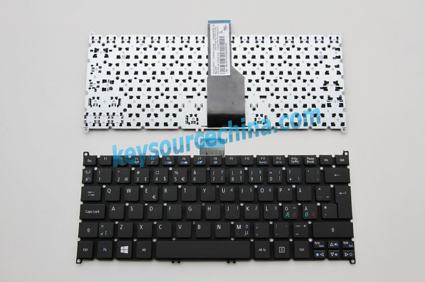 9Z.N7WSC.51K Original Acer Aspire S3 S3-391 S5-391 V5-121,One 725,TravelMate B113 Nordic Keyboard