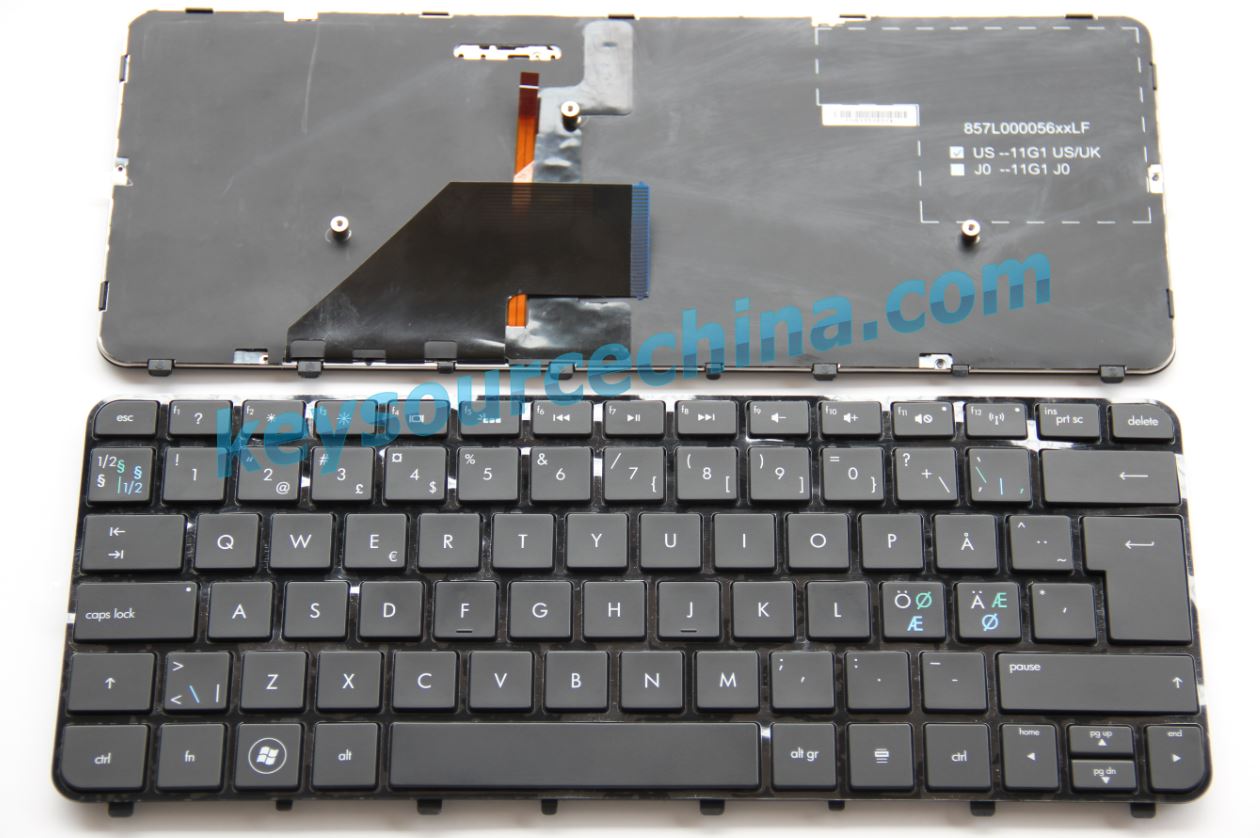 HP Folio 13 Nordic laptop keyboard black