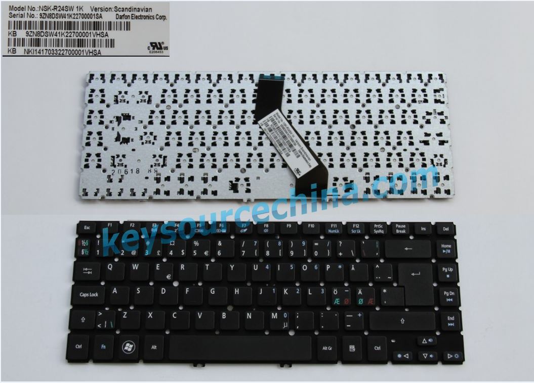 KB.NKI14170 Acer aspire V5-471 V5-431 V5-481 Nordic keyboard