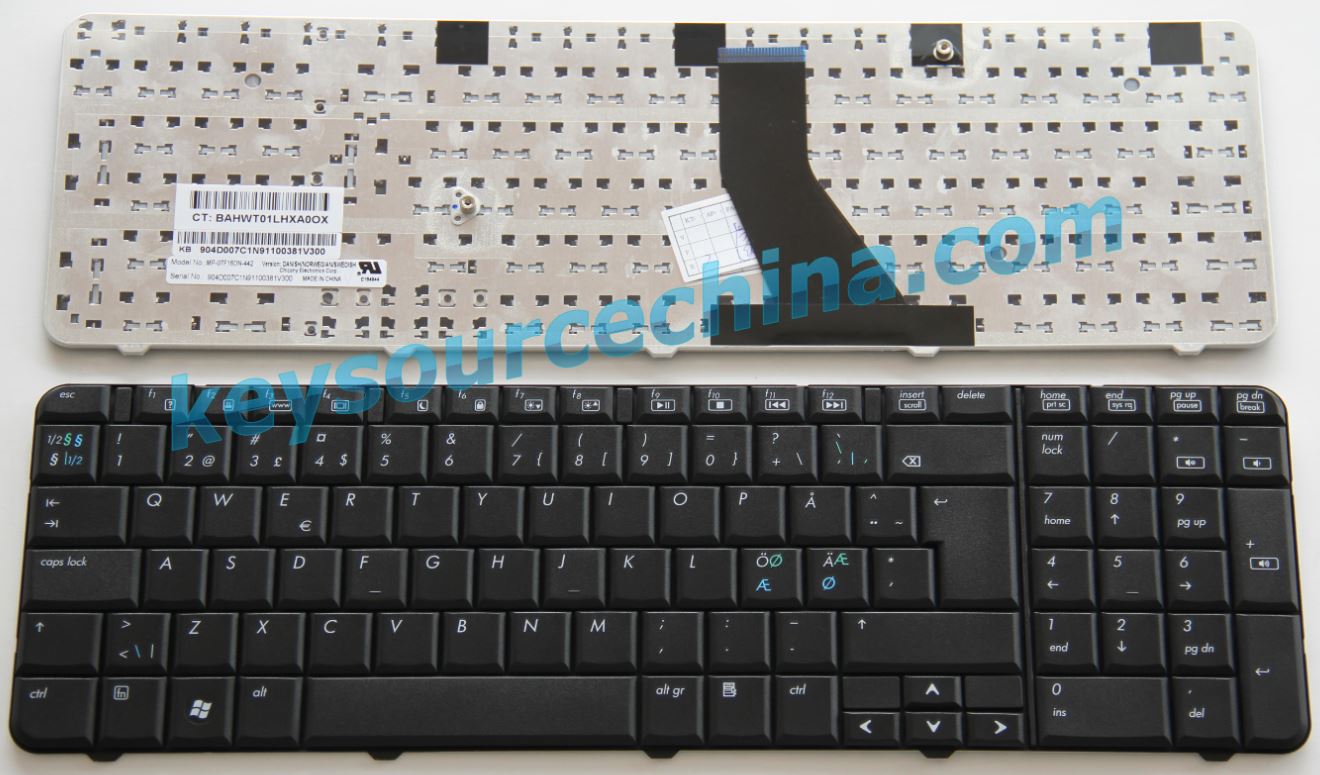 MP-07F16DN-442 Originalt HP G70 G70T G70-100 G70-400; Compaq Presario CQ70 CQ70-100 CQ70-200 Series Nordic Keyboard