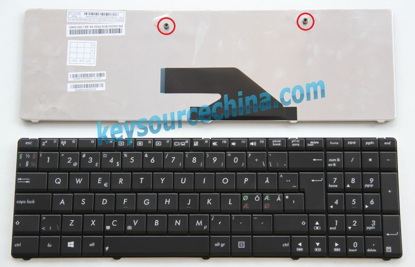 MP-10A76DN-6984W Original Asus K75D K75DE R700DE Nordic Keyboard