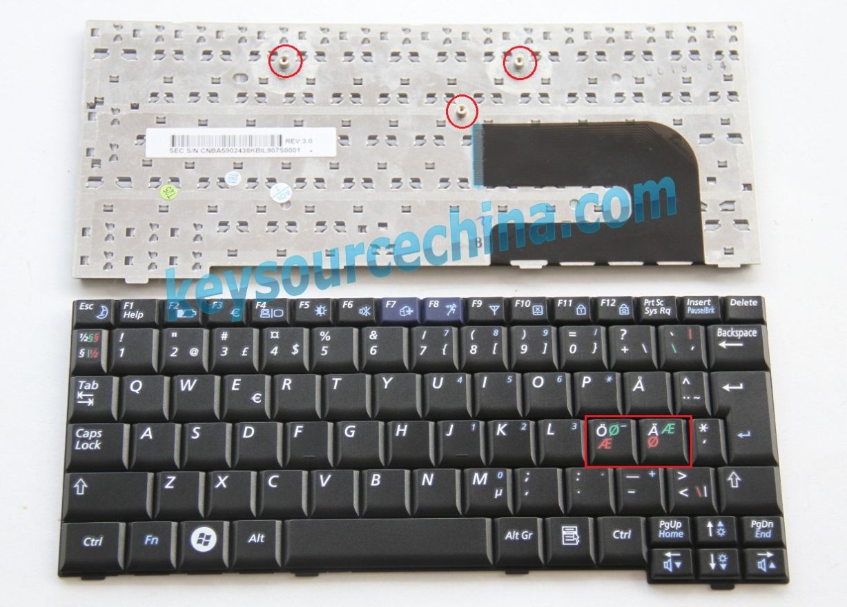 Samsung Nc10 N110 N130 N135 N140 N108 N128 N138 Ae O O A Danish Norwegian Finnish Swedish Nordic Keyboard Black Samsung Nordic Laptop Keyboards Nordic Laptop Keyboards