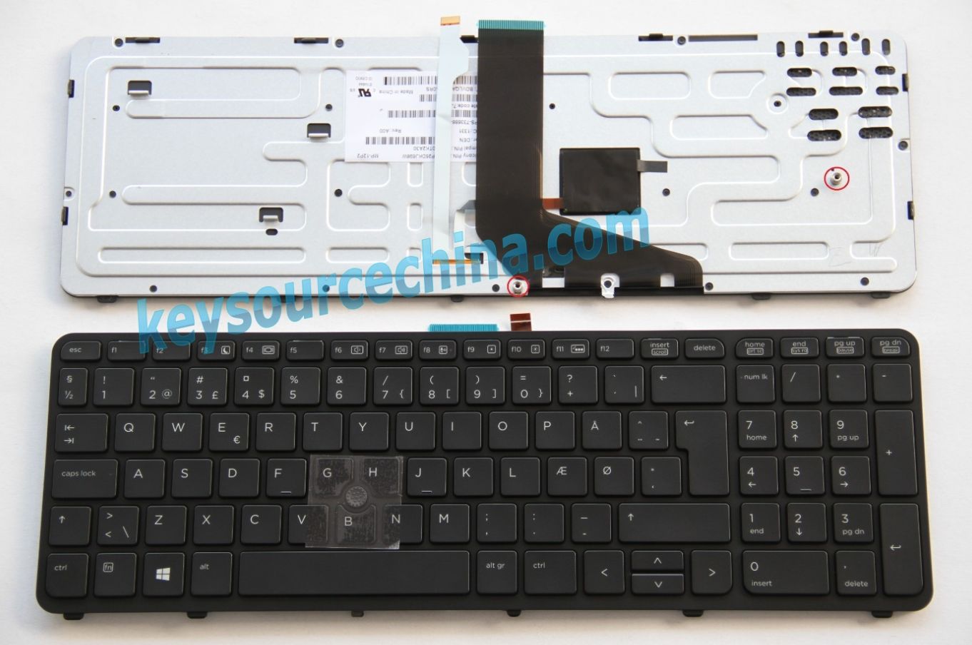 MP-12P26DKJ698W Originalt HP ZBook 15, ZBook 17 Mobile Workstation Æ Ø Dansk bærbar tastatur
