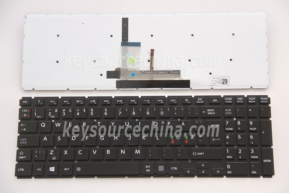 V148046AK1 NE Originalt Toshiba Satellite L50-B L50D-B L50-B-25R L50-B-2FV Nordic Keyboard