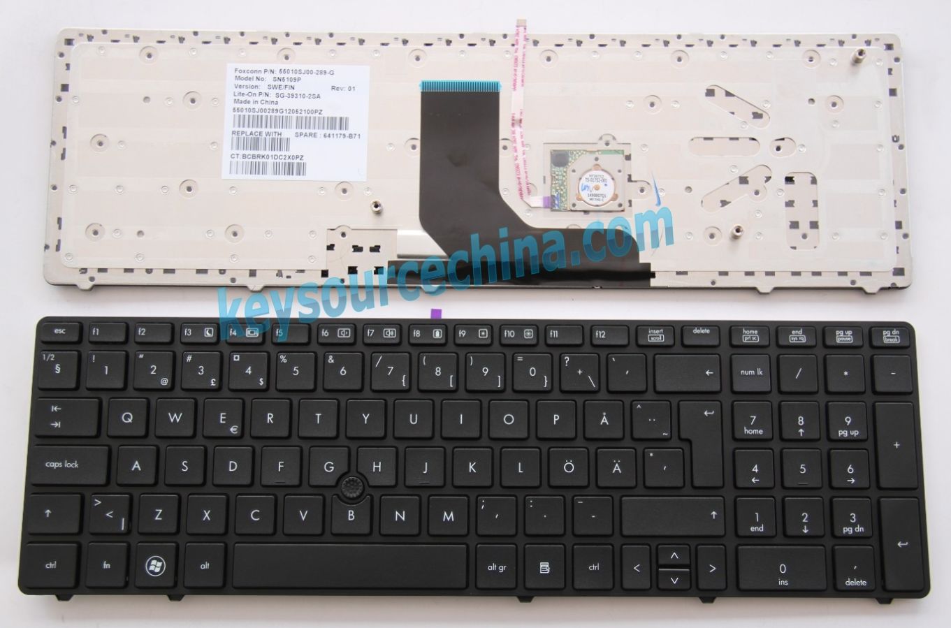 SG-39310-2SA Originalt HP Probook 6560b 6565b 6570b Swedish Keyboard