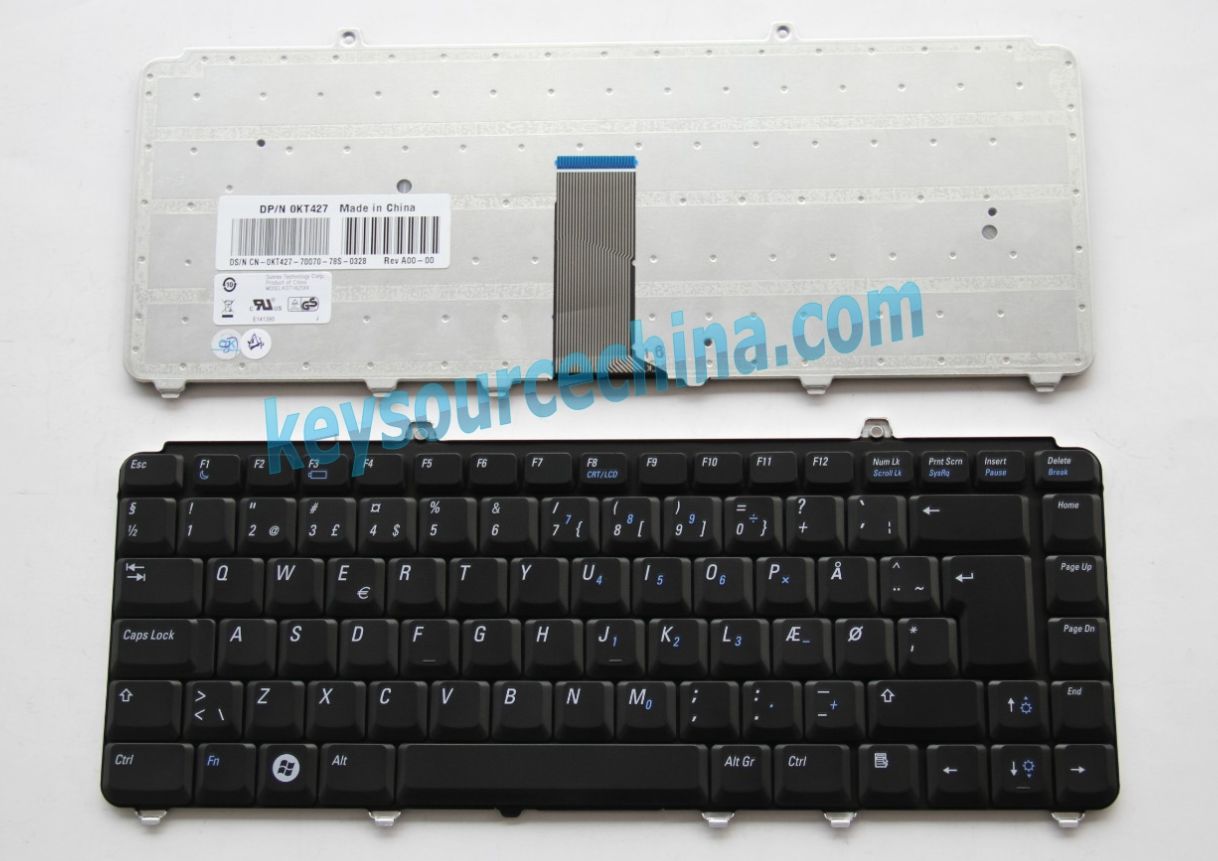 0KT427 Originalt Dell Inspiron 1318, Vostro 500 1400 1500 Danish Keyboard
