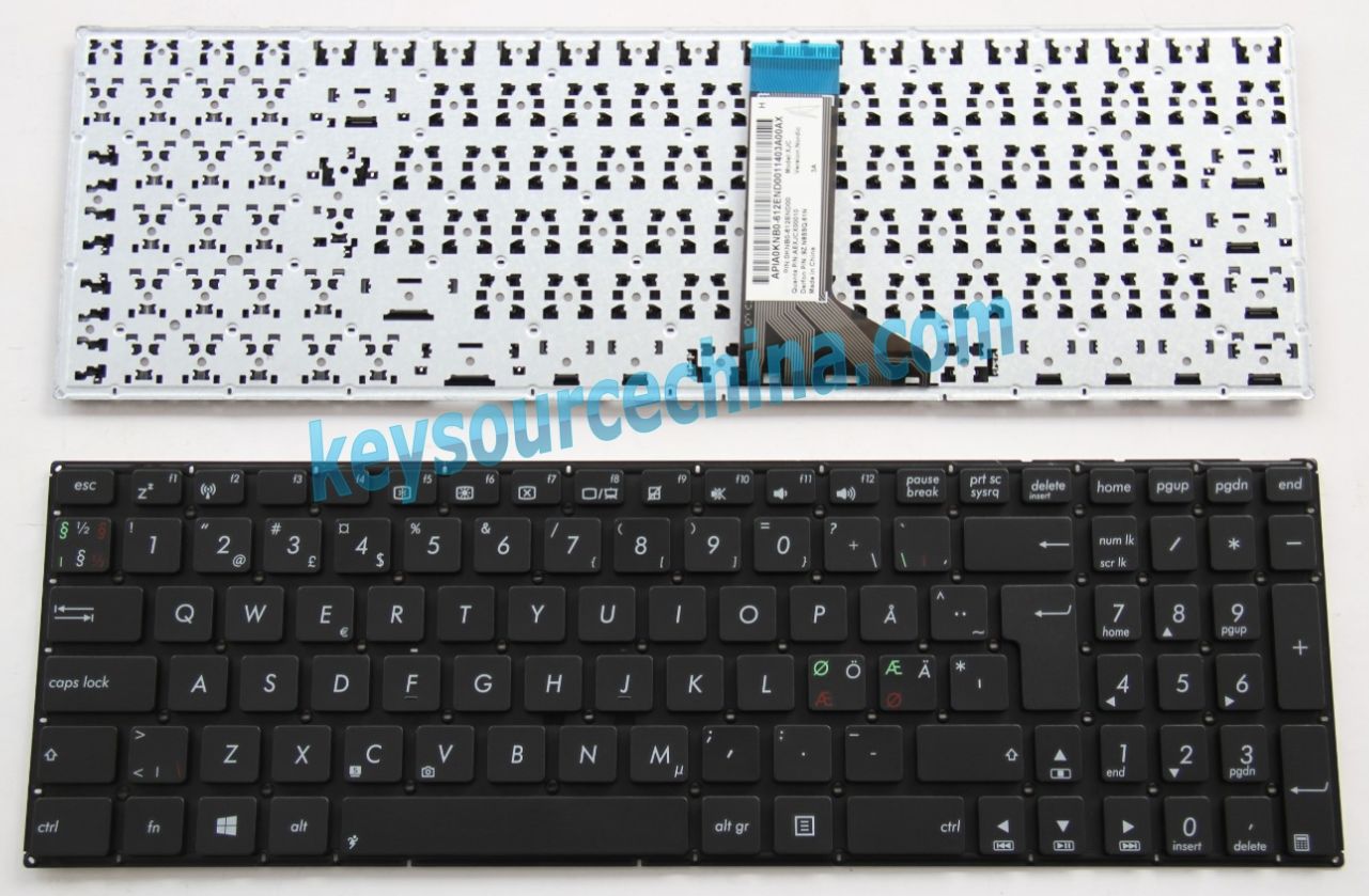 9Z.N8SSQ.61N Originalt Asus X551 X551CA X551MA F551 F551CA F551MA Nordic Keyboard