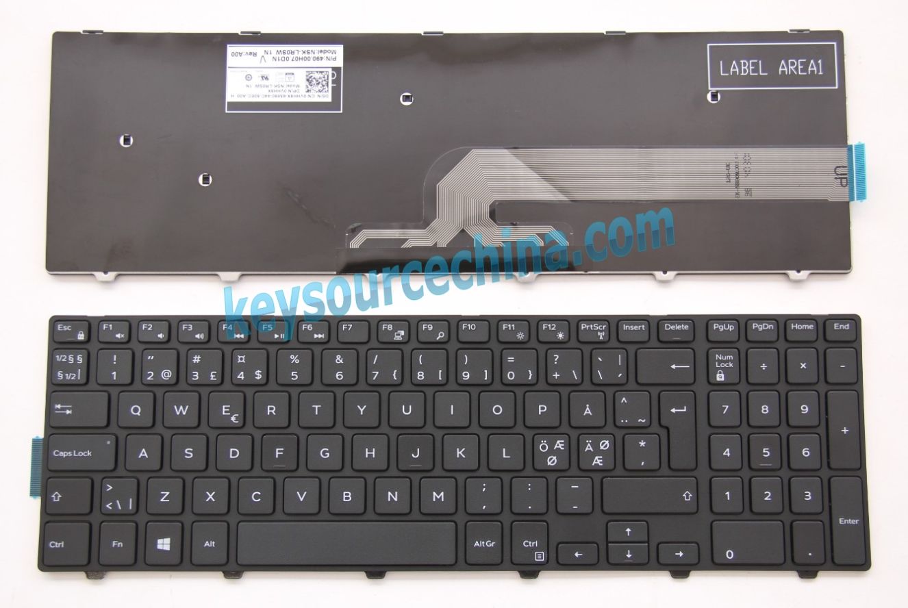 9Z.NAUBW.01N Originalt Dell Inspiron 3541 3542 5748 Nordic Keyboard