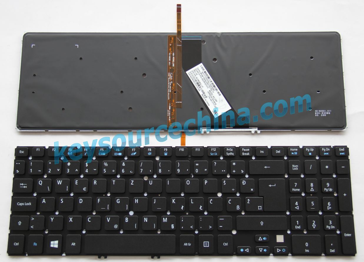 9Z.N8QBQ.L1F Slovenian Croatian Serbian Bosnia Montenegr Laptop Keyboard for Acer Aspire V5-531G V5-571G M3-581GS M5-581G