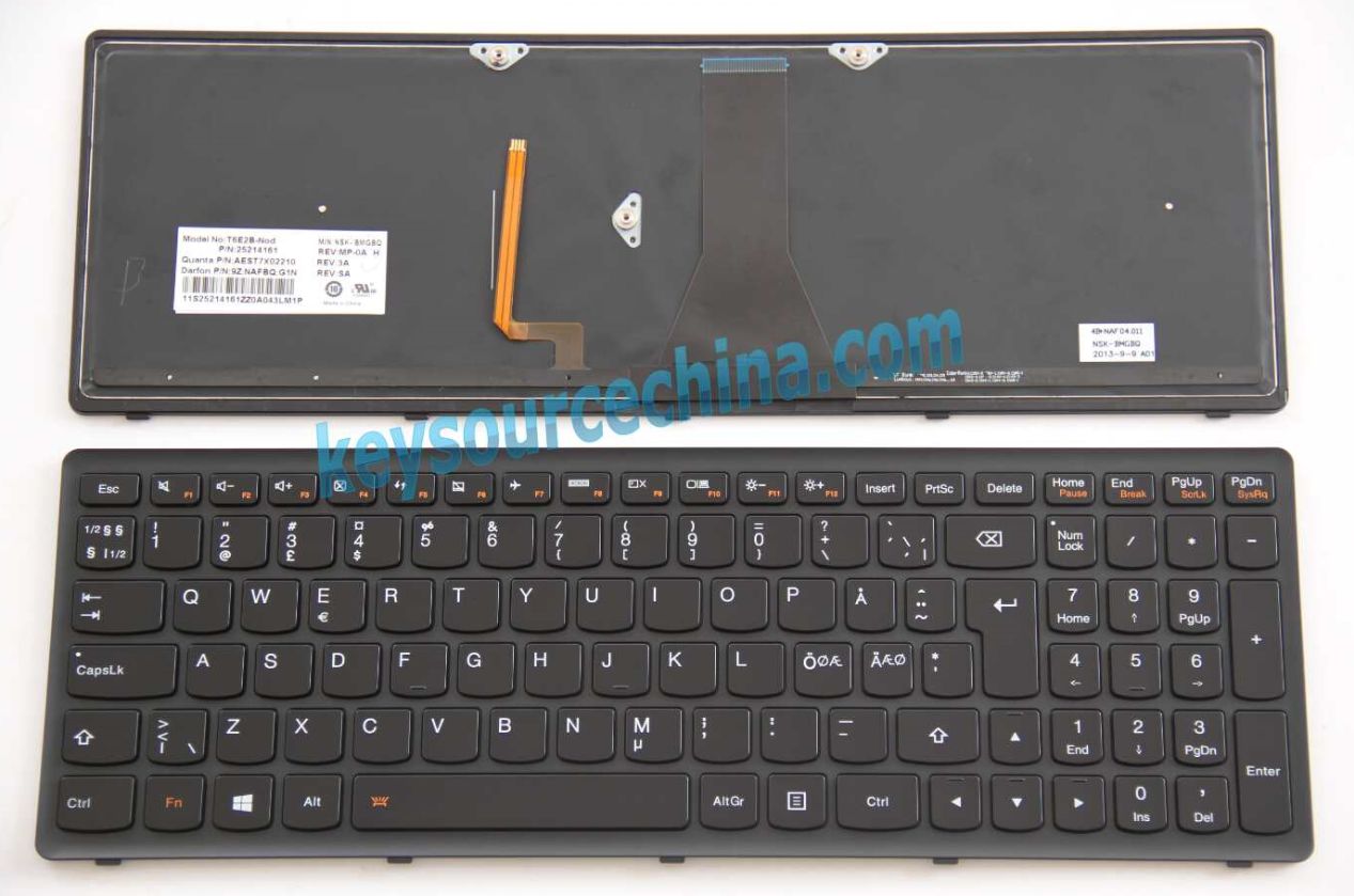 Originalt Lenovo IdeaPad Flex 15 S510 S510P G500s G505s Nordic Keyboard Backlit