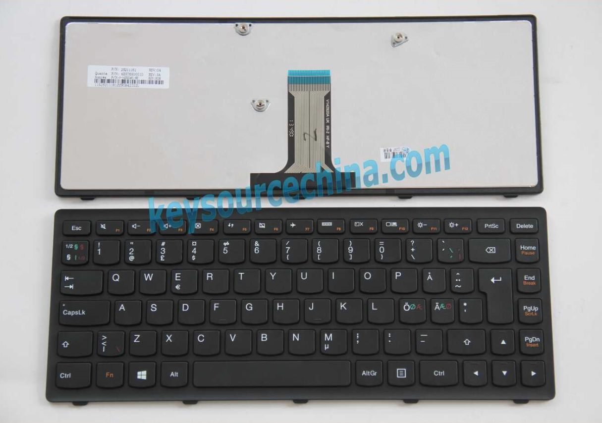 V-142920AK1-NE Originalt Lenovo Ideapad Flex 14,Z410,G400s,G405s Nordic Keyboard