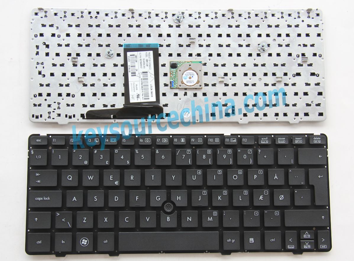 SG-45200-2KA Originalt HP EliteBook 2560p 2570p without frame Danish Keyboard
