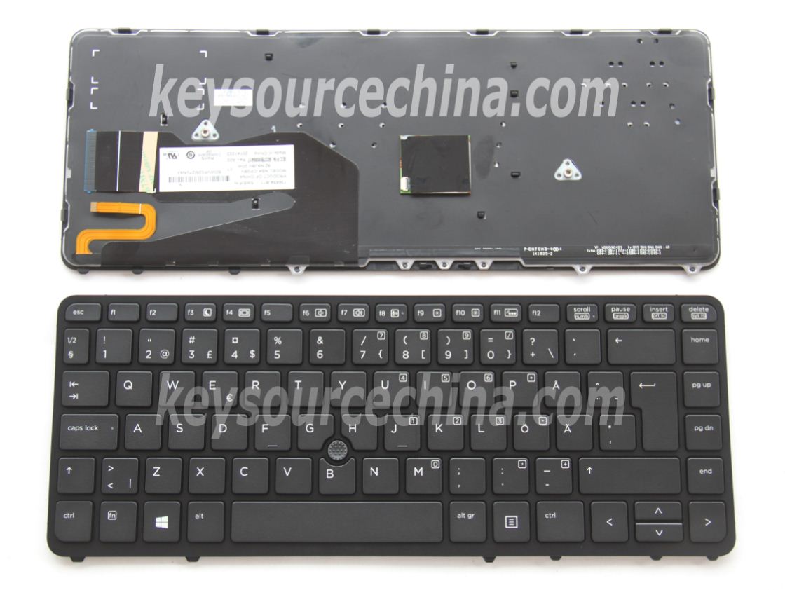 9Z.N9JBV.20W Original HP EliteBook 740 G1, 750 G1, 840 G1,840 G2,850 G1, ZBook 14 G2,15u G2 Swedish Finnish Keyboard