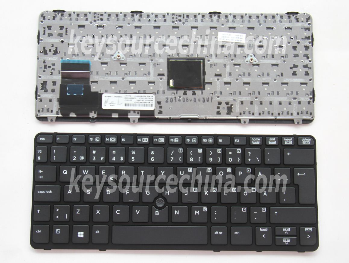 9Z.N9WBV.10W Original HP EliteBook 720 G1, 720 G2, 820 G1, 820 G2 Swedish Finnish Keyboard