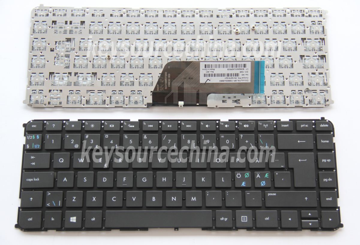 MP-11M66DNJ698W Originalt HP Envy 4-1000 4-1080eo 6-1000, Sleekbook 6-1000 6-1010eo Nordic Keyboard