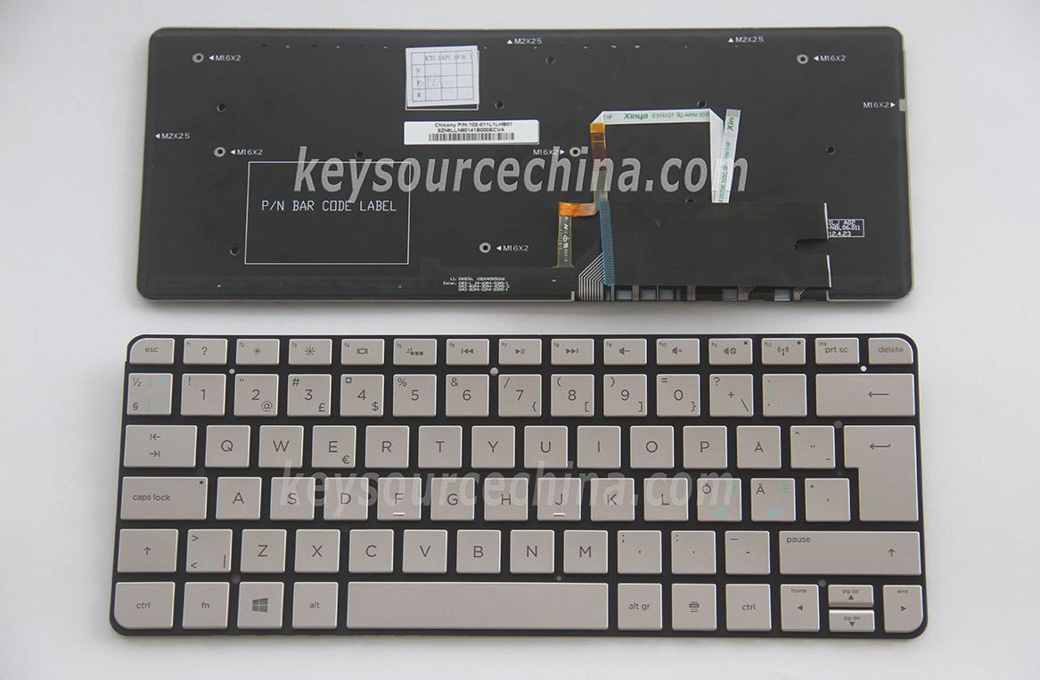 MP-11L16DNJ442 Originalt HP Spectre 13-h000 x2, 13-h200eo x2, 13-h201eo x2 Convertible Nordic Keyboard Backlit