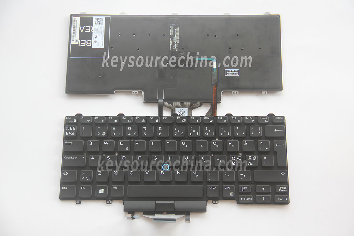 NSK-LK0BC 1N Originalt Dell Latitude E5450 E7450 Nordic Keyboard Backlit