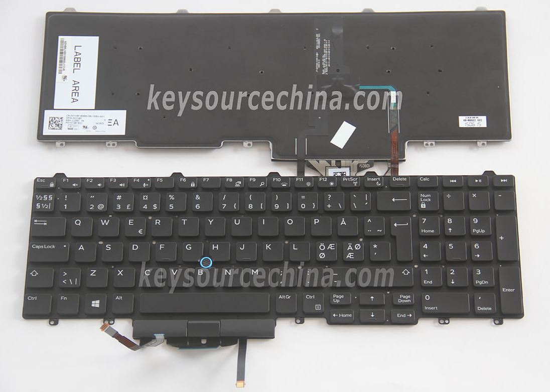 NSK-LL0BC 1N Originalt Dell Latitude E5550 Nordic Keyboard Backlit