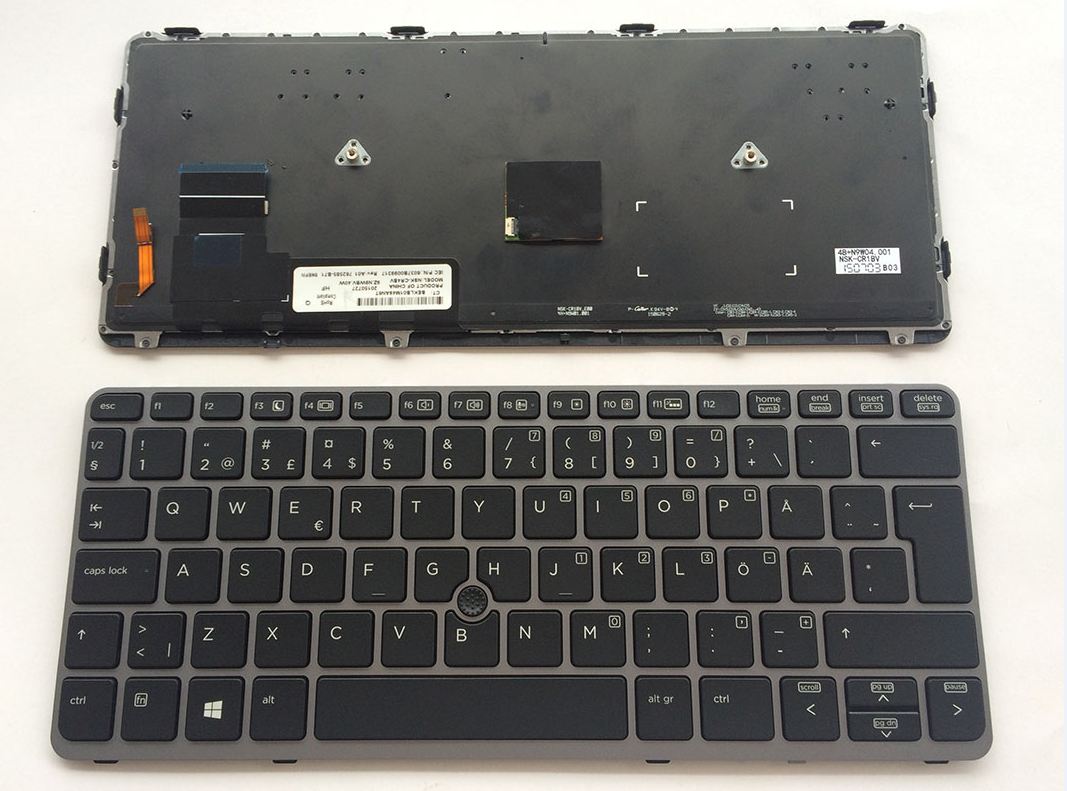9Z.N9WBV.40W Original HP EliteBook 720 G1, 720 G2, 820 G1, 820 G2 Swedish Finnish Keyboard Backlit