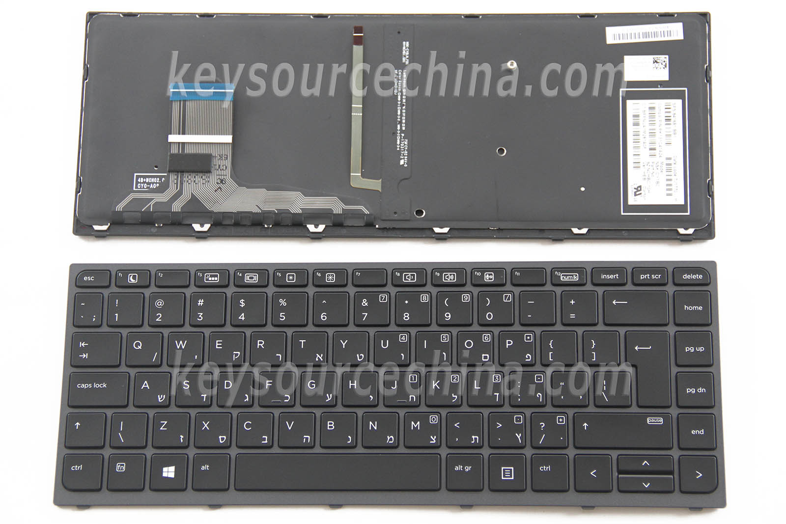 842908-BB1 Originalt HP ZBook Studio G3 Backlit Hebrew Laptop Keyboard Israel HE