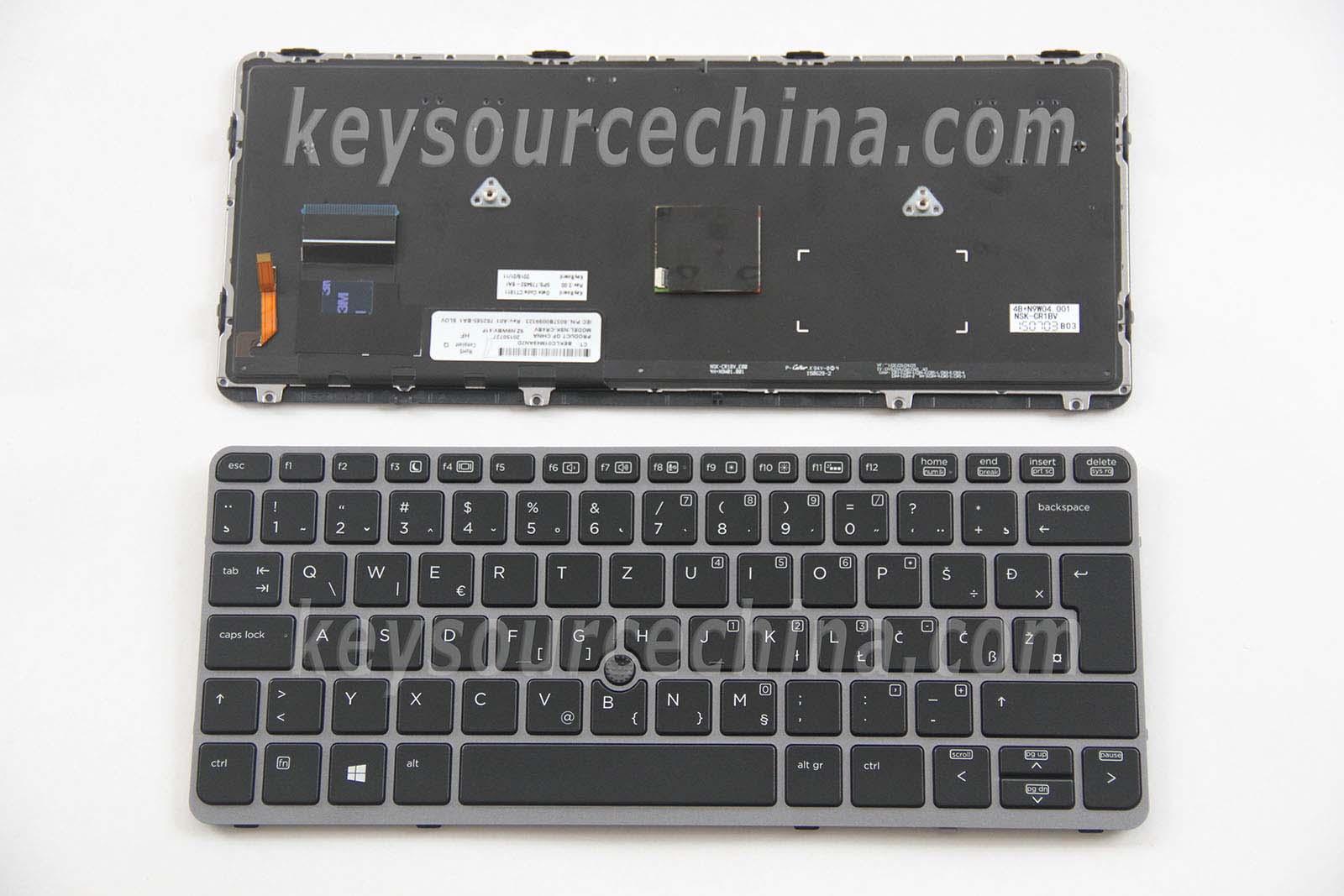 762585-BA1 HP EliteBook 720 G1 720 G2 725 G2 820 G1 820 G2 Backlit Tipkovnica Slovenian Bosnian Croatian Serbian Laptop Keyboard